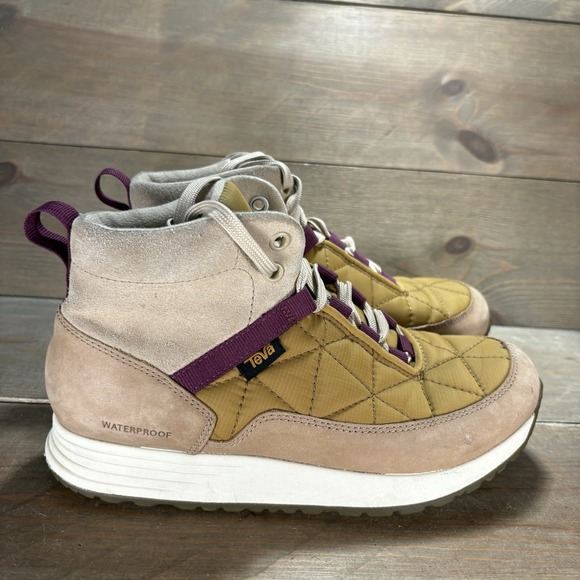 teva reember commute womens size 7 brown brown waterproof comfort boots - Picture 2 of 9